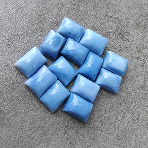Opale bleue naturelle, cabochon rectangulaire, calibrée, dos plat, qualité AAA+, pour la fabrication de bijoux - Product Image 1