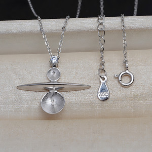Collar con Colgante de Plata S925 con Soporte para Perlas Vacías de 5-6 mm y 9-10 mm, Juego de Colgantes Colgantes, Cadena, Accesorios de Joyería DIY, Artículo 4155 - Product Image 3