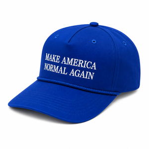 Casquette Snapback à 6 panneaux bleue brodée unisexe décontractée - Make America Normal Again - Product Image 1