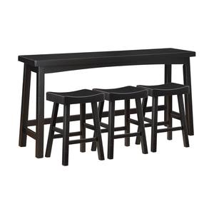 Ensemble table console moderne avec 3 tabourets sans dossier finition métal pour derrière canapé, salon ou salle à manger - Product Image 6