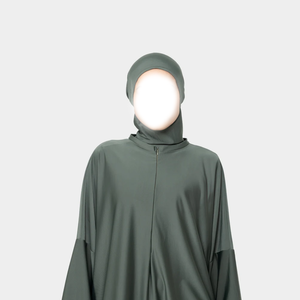 Traje de Baño Islámico Personalizable, Modesto, con Corte Alto en la Parte Delantera, Manga Larga, Cobertura Completa, Poliéster/Nailon, Conjunto de 2 Piezas, Ropa de Playa para Mujer - Product Image 4