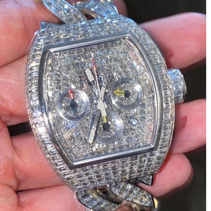 Montre Moissanite Personnalisée de Haute Qualité, Sertie de Diamants VVS, Style Hip Hop, Cadeau pour Homme - Product Image 5