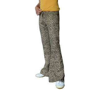 Men Leopard Printed Flare <b>Pants</b> Elastic Waist Casual Wear <b>Summer</b> Style Midweight Polyester Fabric - Product Image 2