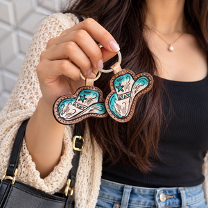 Últimos Llaveros de Cuero con Diseño Artesanal, Color Turquesa, Forma Irregular, Pendientes de Llavero, Gran Venta, Llaveros Ligeros - Product Image 5