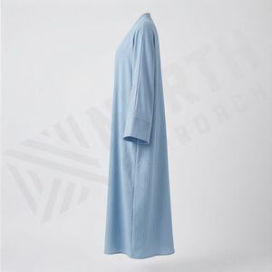 Ensemble Abaya Ouverte Populaire OEM Deux Pièces Vêtements Femme Nouveau Design Lin Modeste Élégant Kaftan Mode Islamique - Product Image 3