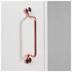 Poignées de meuble en alliage de zinc couleur champagne bronze, avec plaque de fixation et bords incurvés, pour armoires de cuisine, commodes et tiroirs (qualité usine) - Product Image 5