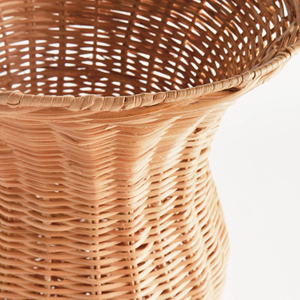 Luxury Curved Rattan Pedestal <b>Vase</b> Sculptural <b>Wicker</b> Planter Artistic Handwoven Basket Elegant Decorative Flower Table Decor - Product Image 3