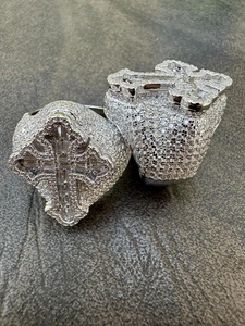 Gothic Tupac <b>Cross</b> Baguette Cut Prong Setting Hip Hop 925 Sterling <b>Silver</b> Wedding Engagement <b>Ring</b> Anniversary Gifts Unisex - Product Image 2