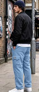 Men's Cargo Sweatpants Drawstring Casual Hiking Pants Joggers Athletic Trousers Cotton Loose Straight Pants for Men - Product Image 4