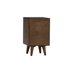 Mid Century Modern Nightstand with Open Shelf and 2 Drawers Solid Wood Bedside <b>Table</b> Walnut Finish Bedroom <b>Side</b> <b>Table</b> and <b>Sofa</b> - Product Image 5