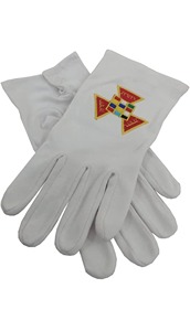 Ensemble complet de regalia maçonniques de l'Arche Royale : tablier, collier à chaîne, gants et bijou, 15 x 17 pouces - Product Image 2