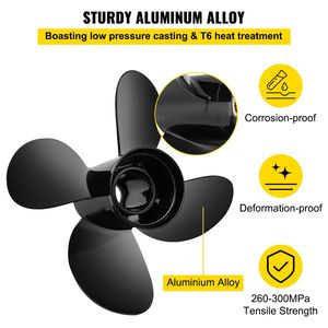 Elica Fuoribordo Sostitutiva 48 8M8026630 a 4 Pale 10.3'' x 13'' in Alluminio Compatibile con Mercury Mariner 25 Steel - Product Image 6