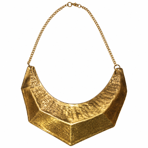 Collar de latón dorado con diseño geométrico, colgante de media luna tribal con cadena, joyería llamativa al por mayor para minoristas - Product Image 2