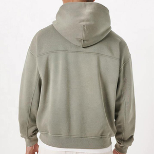Superior Quality New Arrival Men's Casual Pullover Hoodies Front Solid Loose Fleece Polyester/Cotton Breathable Waterproof - Product Image 4