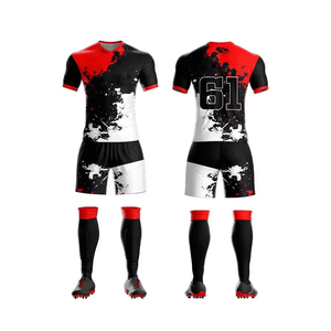 Ensemble de maillot de football personnalisé vert sublimé pour homme, col en V, manches courtes, séchage rapide, entraînement athlétique, match, toutes saisons - Product Image 4