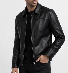 Premium <b>Purple</b> Winter Genuine Leather Waterproof Shell Jacket Men Zip-Up Collared Slim Fit Breathable Streetwear Outerwear 6XL - Product Image 5