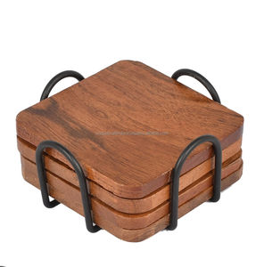 Sous-verre en bois fait à la main pour la décoration de table Prix de gros Fournitures en vrac de sous-verres en bois disponibles en Inde - Product Image 5