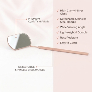 Premium Rectangular Wide View Lash Mirror Stainless Steel Eyelash Extension Inspection Mirror Lash Checking Salon <b>Tool</b> - Product Image 4