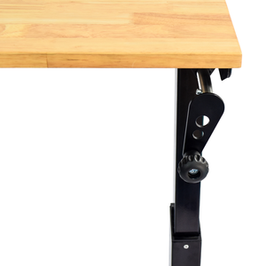Wholesale CSPS Natural 117cm Manual Lift <b>Table</b> Convertible <b>Adjustable</b> Height Workbench with Casters for Garage Workshop - Product Image 5