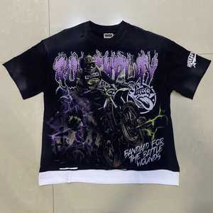 Camiseta Unisex de Algodón 100% 220g con Estampado Animal, Estilo Urbano, con Pedrería y Acabado Ácido, Impresión Serigrafiada de Alta Calidad, Gran Venta - Product Image 1