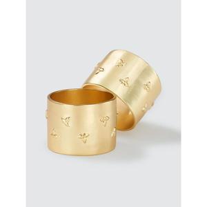 Silver Round Leaf Napkin Ring <b>Set</b> of 2 Best For Gifting Eco Friendly Dishwasher Safe Handmade Brass Napkin Rings For Sale - Product Image 2
