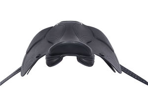 Selle d'équitation anglaise noire de qualité supérieure en cuir véritable avec étriers réglables, selle d'équitation professionnelle - Product Image 2