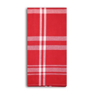 Serviette de cuisine à rayures rouges et blanches, en coton de qualité supérieure, teinte en fil, pour Noël. - Product Image 2