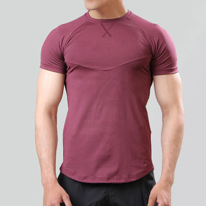 เสื้อยืดออกกำลังกายผู้ชาย ผ้าสแปนเด็กซ์/โพลีเอสเตอร์ คุณภาพสูง น้ำหนักเบา ระบายอากาศได้ดี เป็นมิตรต่อสิ่งแวดล้อม ราคาขายส่ง MOQ ต่ำ ขายดี - Product Image 3
