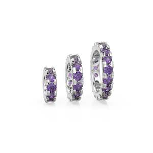 Breloque ronde en améthyste en or 14 carats, Breloque roue en améthyste, Support de breloque rond, Connecteur de bande éternité en améthyste, Février - Product Image 6