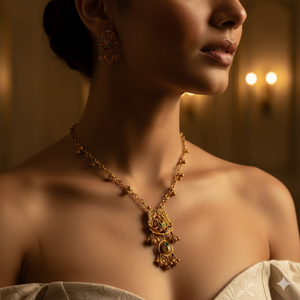 Collar de Oro Antiguo de 22K con Sello BIS - Joyería Tradicional Hecha a Mano en Oro Amarillo AU916 - Product Image 1