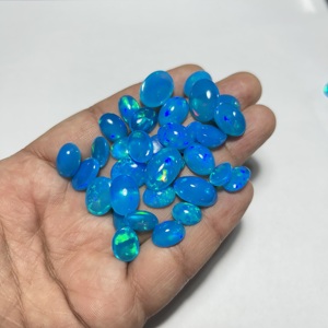 Ópalo Etíope de Color Pryba, Ópalo Azul Natural, Cabujón de Corte Ovalado, Ópalo de Fuego Genuino, Gema Suelta para Joyería y Regalo - Product Image 6