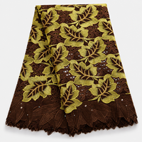 Tissu en dentelle suisse africaine sur mesure, tissu brodé, tissu en dentelle perlée, tissu en dentelle filet pour les acheteurs de mode internationaux en gros