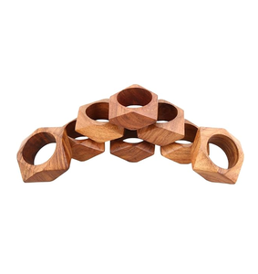 Anillo para Servilletas de Madera, Hecho con Madera de Acacia Sostenible, Económico, Rústico y Tradicional, para Decoración de Mesa - Product Image 1