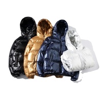 Veste bomber unisexe en tissu polyester/coton brillant de style décontracté OEM, col montant en laine, fermeture éclair, vente en gros, veste d'hiver