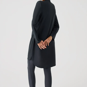 Customize Islamic Beach Ready Womens Modest Polyester/Nylon High Cut 2-Piece <b>Bathing</b> Suit Extended Length Swim Top Front - Product Image 6