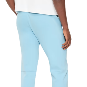 Pantalon de jogging en molleton bleu clair pour homme, coupe slim, avec poches zippées, cordon de serrage, logo personnalisé, pantalon de sport décontracté, OEM - Product Image 4