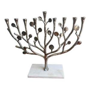 Nouvelle Arrivée Ménorah Argentée pour Villas, Synagogues, Temples – Éclairage de Table Décoratif – Porte-Bougie Hanouka - Product Image 5