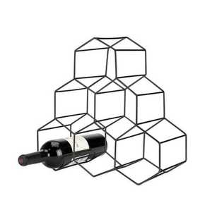 Porte-bouteilles à vin à 3 niveaux, finition noire, en métal, pour bars à domicile, pubs, usage décoratif, support pour bouteilles de vin - Product Image 6