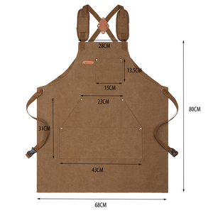 High Quality Cotton Canvas Baker Chef Apron Custom Logo <b>Kitchen</b> Chef Barista Canvas Apron Adjustable Denim Bar Aprons - Product Image 2