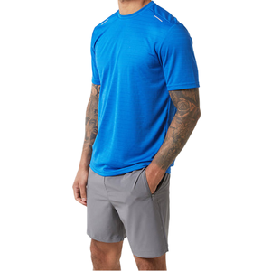 Ensemble t-shirt et short en coton pour homme, dernière mode, couleur unie, respirant, pour adulte - Product Image 1