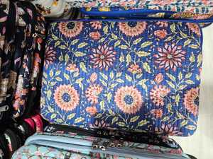 Quilted Cotton <b>Laptop</b> Sleeve Stylish Blue Lobster Design Padded Notebook Case Reusable Lightweight Travel <b>Laptop</b> <b>Protector</b> - Product Image 1