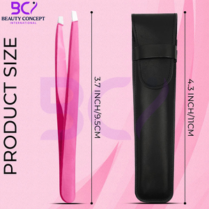 Pinzas de Acero Inoxidable con Punta Inclinada para Mujeres y Hombres, Ligeras, Duraderas y Reutilizables, Ideales para Cejas y Pelo Encarnado - Product Image 3