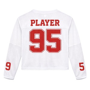 Maillot de football américain à manches longues en mesh transparent pour hommes et femmes, personnalisable avec numéro, coupe ample, streetwear, tee-shirt de sport pour couple, OEM - Product Image 2