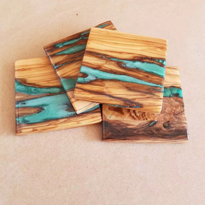 Decorative Walnut Epoxy <b>Coasters</b> for Living Room Décor High Quality Walnut Wood Epoxy <b>Drink</b> <b>Coasters</b> - Product Image 1