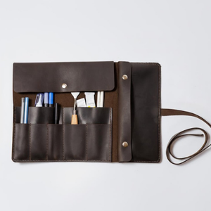 Handmade Leather Pencil <b>Roll</b> Personalized Artist <b>Tool</b> <b>Roll</b> Engraved Pencil Case Paint Brush Holder Organizer - Product Image 1