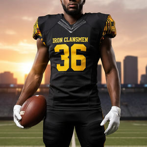 Uniforme de Fútbol Americano Personalizado por Sublimación, Diseño Moderno, Transpirable, Tallas Grandes, Manga Corta, para Hombre, Venta al Por Mayor - Product Image 4