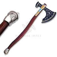 Hacha Leviatán de God of War, hecha a mano, con grabado en relieve, tamaño personalizable, de acero inoxidable, hacha con púas, God of War Leviathan