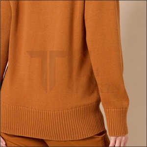 Moda femenina: Superventas de verano, suéter casual de acrílico sólido con cuello en V, manga larga, transpirable, con bolsillo y botones, tejido a máquina. - Product Image 2