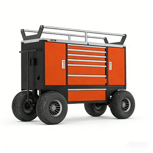 भारी शुल्क आउटडोर मोबाइल उपकरण कार्ट स्टील रखरखाव लॉकेबल दराज और न्यूमेटिक पहियों के साथ - Product Image 4