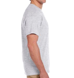 CAMISETA CLÁSICA DE HOMBRE DE ALGODÓN 100% DE MANGA CORTA, GRIS JASPEADO, CON LOGO FRONTAL, SUAVE, TRANSPIRABLE Y DE SECADO RÁPIDO - Product Image 2